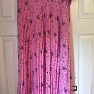 & Other Stories Pink Floral Midi Skirt